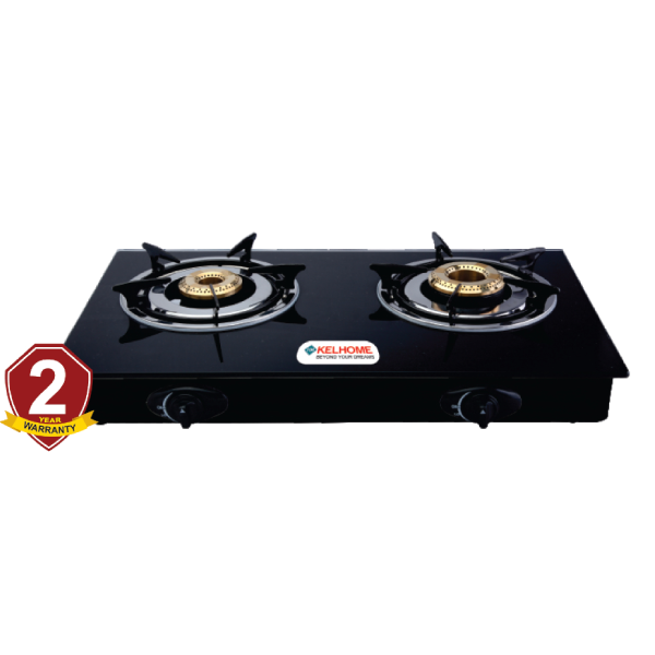 GLOBAL TRADECOME (Kelhome)+2 Burner Glass Top Gas Stove